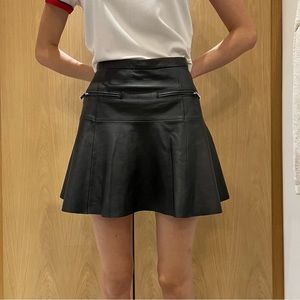 Leather mini skirt